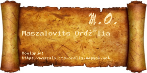 Maszalovits Orália névjegykártya